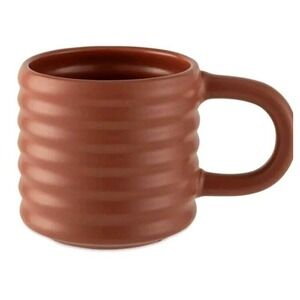 Ribbed Mug Matte Finish Stoneware Coffee Mainstays 17 oz Pottery-like Canyon clr
